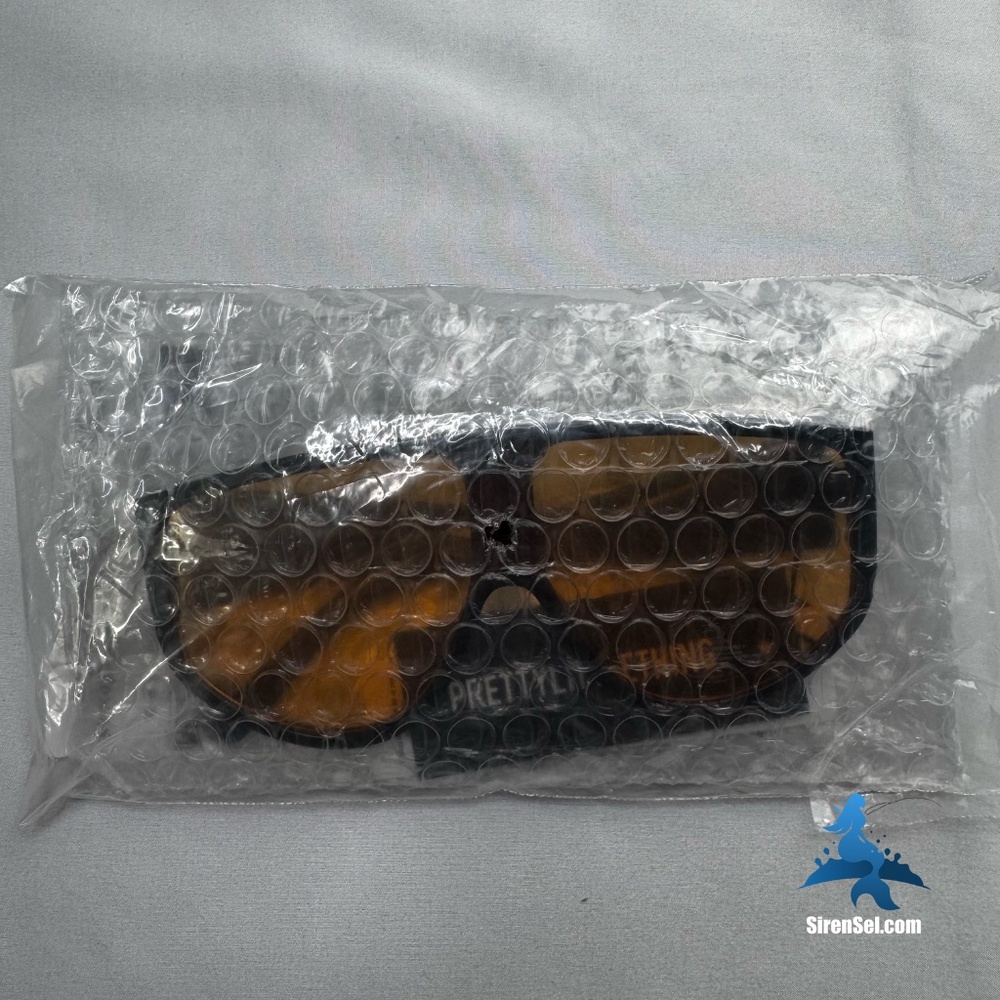 1180 NWT PrettyLittleThing Oversized Visor Sunglasses – One Size – Black Orange - Picture 3 of 9